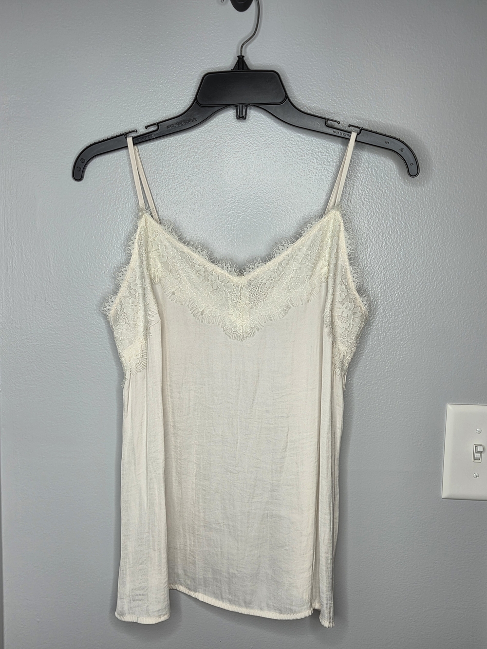 Thalia Sodi Ivory Lace-Trim Slip Camisole